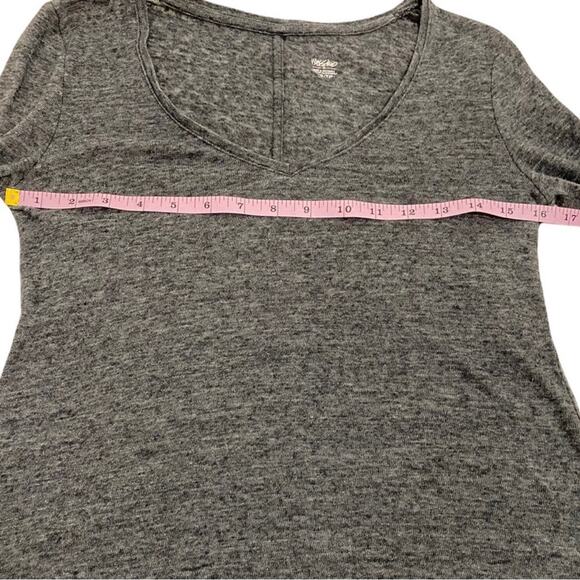 Mossimo Marled Gray Linen Blend Long Sleeves V-Neck Top, Size XS - Picture 6 of 10